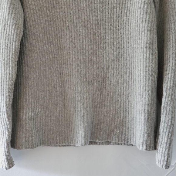 Theory Cashmere Blend Wool Sweater Size L Long Sleeve Ribbed Knit Pullover - Picture 4 of 12